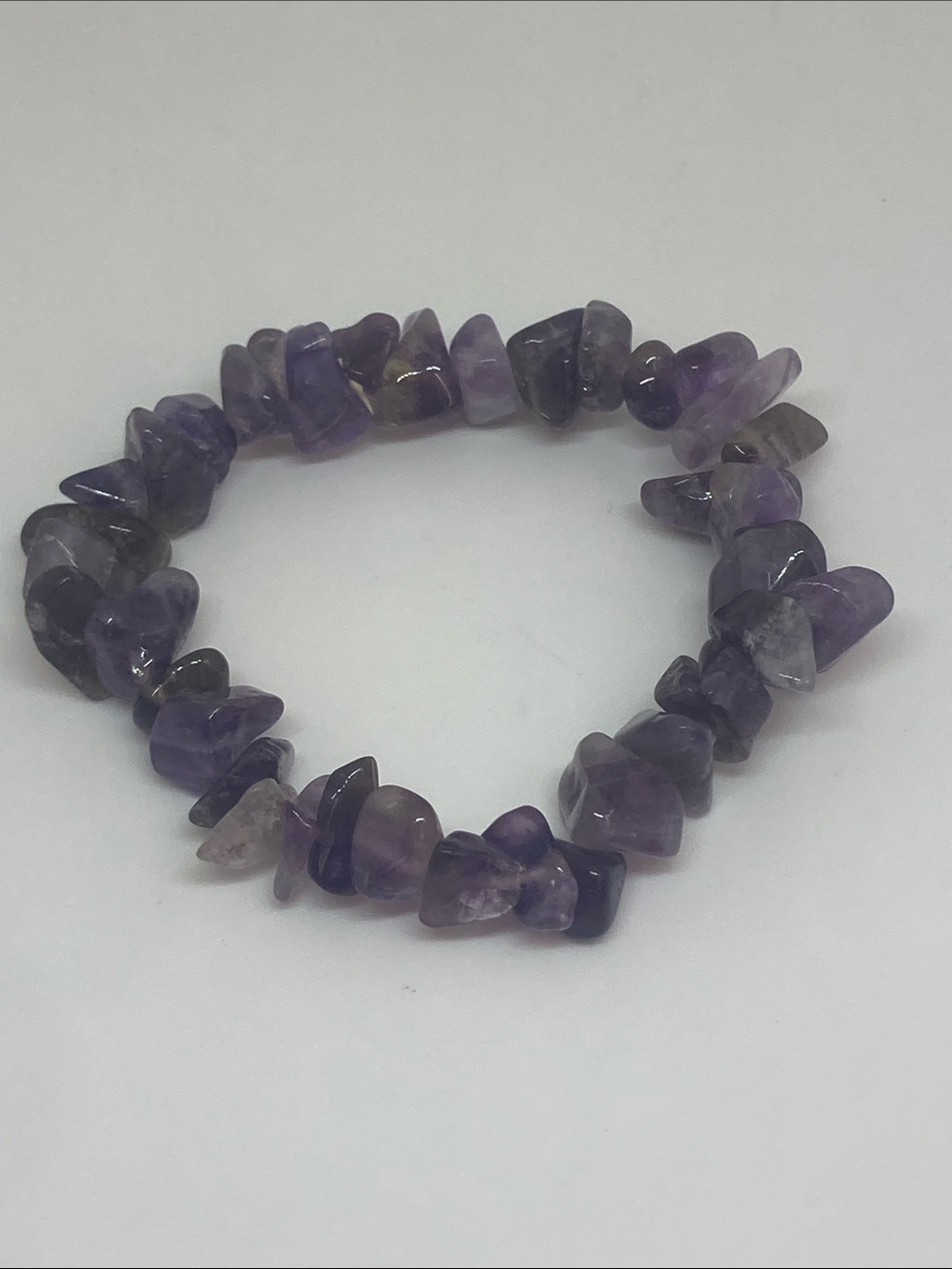 Source Unknown Purple Amethyst Chip Stretch Bracelet
